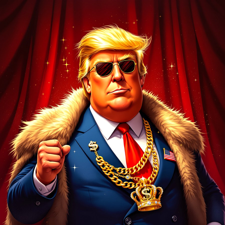 Gold chains caricature